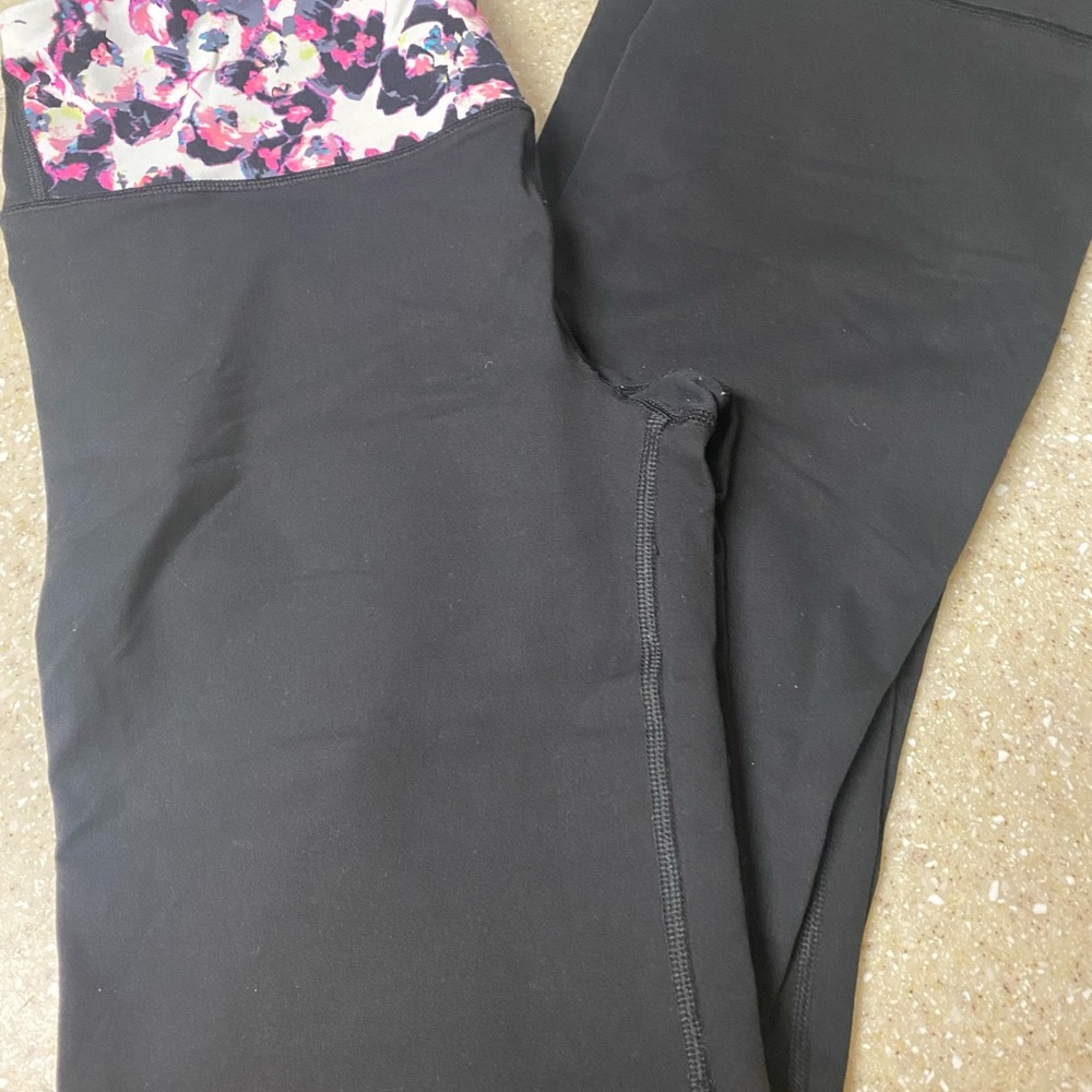 Victoria's Secret Black Leggings with Colorful Waistband
